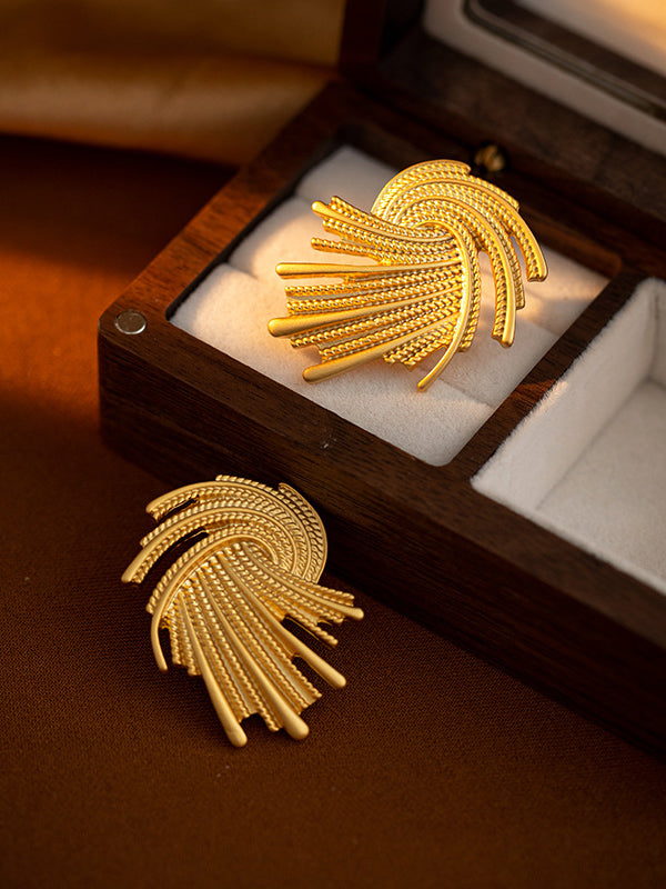 Victoria Swirl Statement Earrings - Demifine 18KT Gold Plated