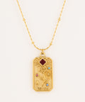 Constellation Lovers Stone Studded Pendant Chain - Demifine 18KT Gold Plated