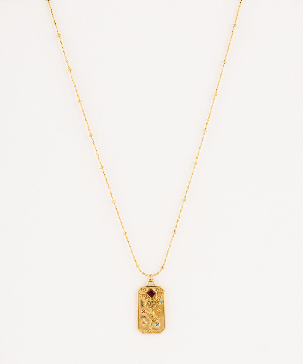 Constellation Lovers Stone Studded Pendant Chain - Demifine 18KT Gold Plated