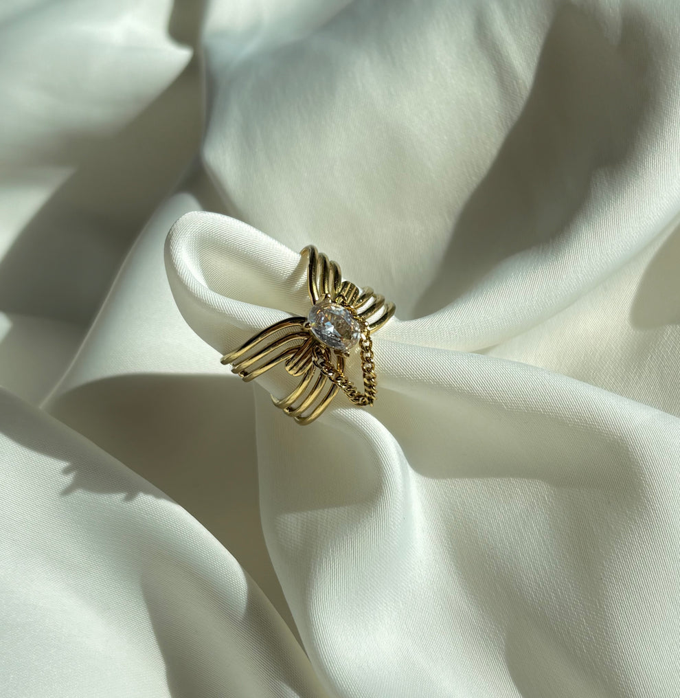 Shine Bright Like a Diamond Ring- Demifine 18KT Gold Plated