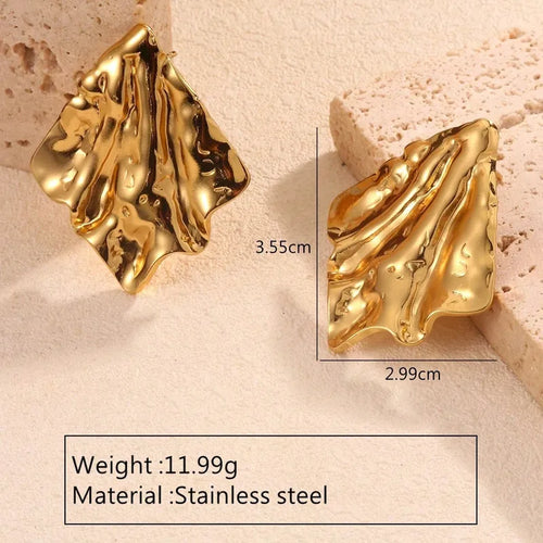Abstract Rhombus Stud Earring - Demifine 18KT Gold Plated