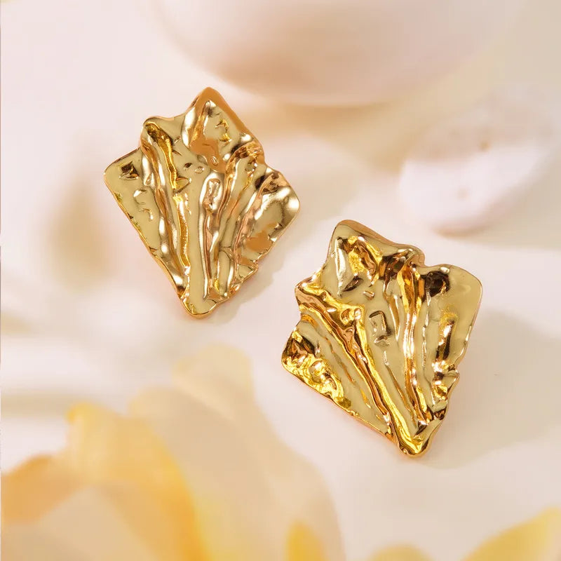 Abstract Rhombus Stud Earring - Demifine 18KT Gold Plated