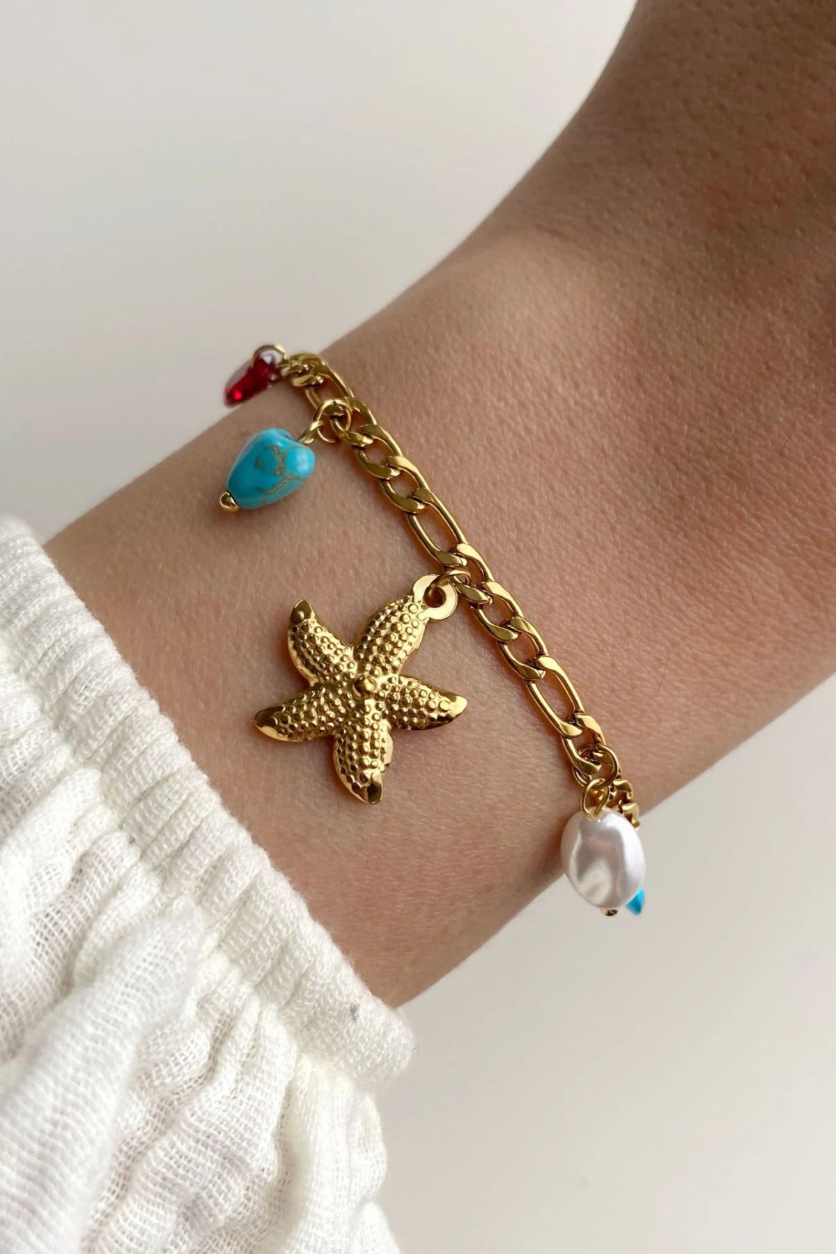 Whispers of the Sea Starfish Shell Bracelet - Demifine 18KT Gold Plated