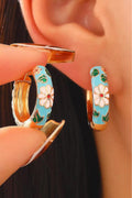 Floral Era Hoop Earrings -18KT Gold Plated