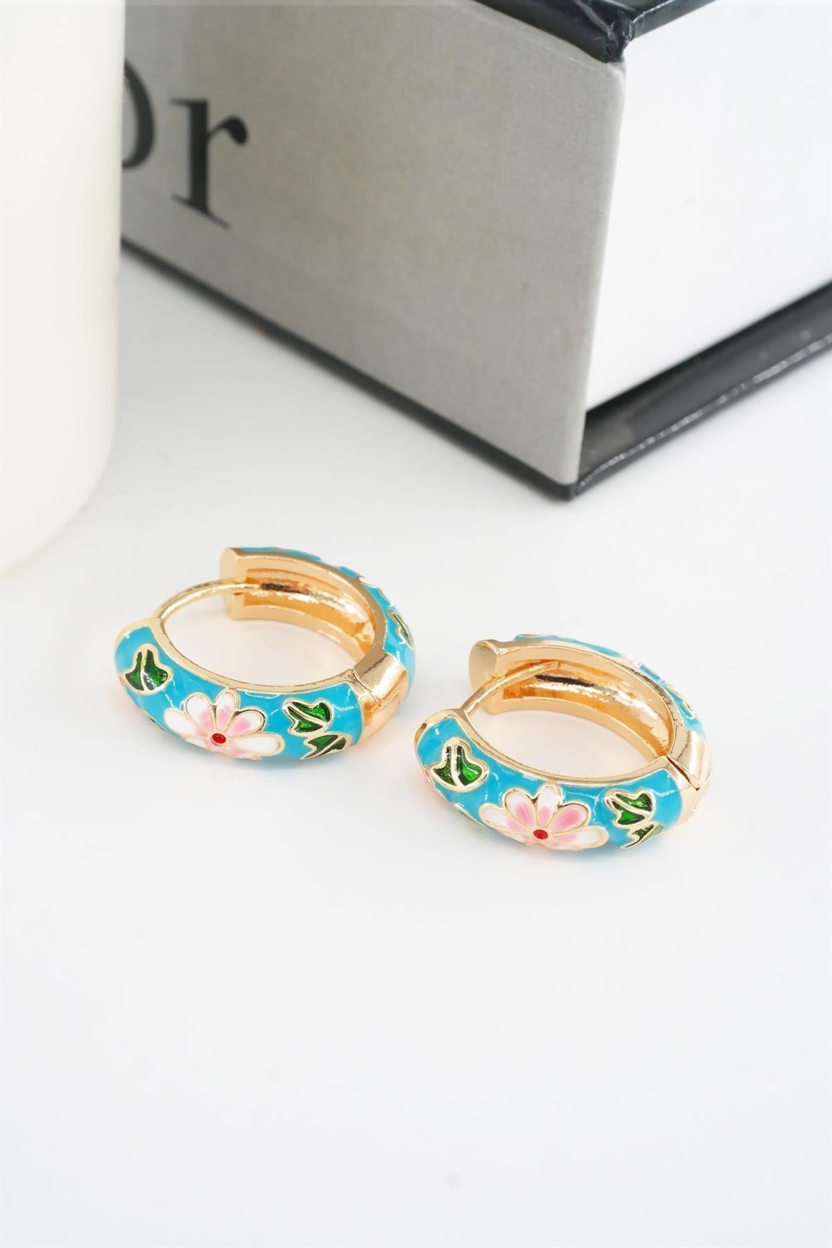 Floral Era Hoop Earrings -18KT Gold Plated