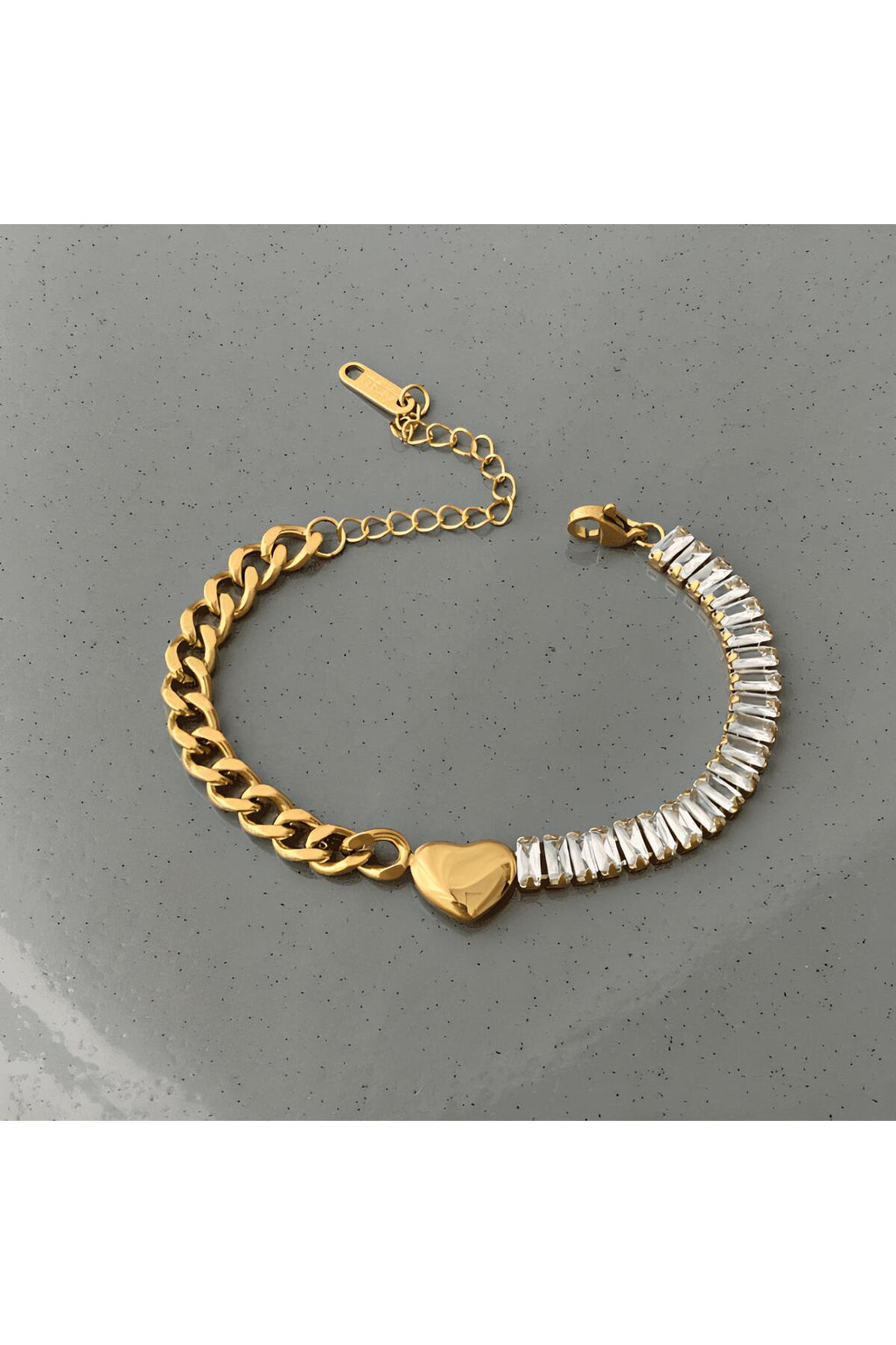 Tennis Heart Bracelet - 18KT Gold Plated