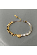Tennis Heart Bracelet - 18KT Gold Plated