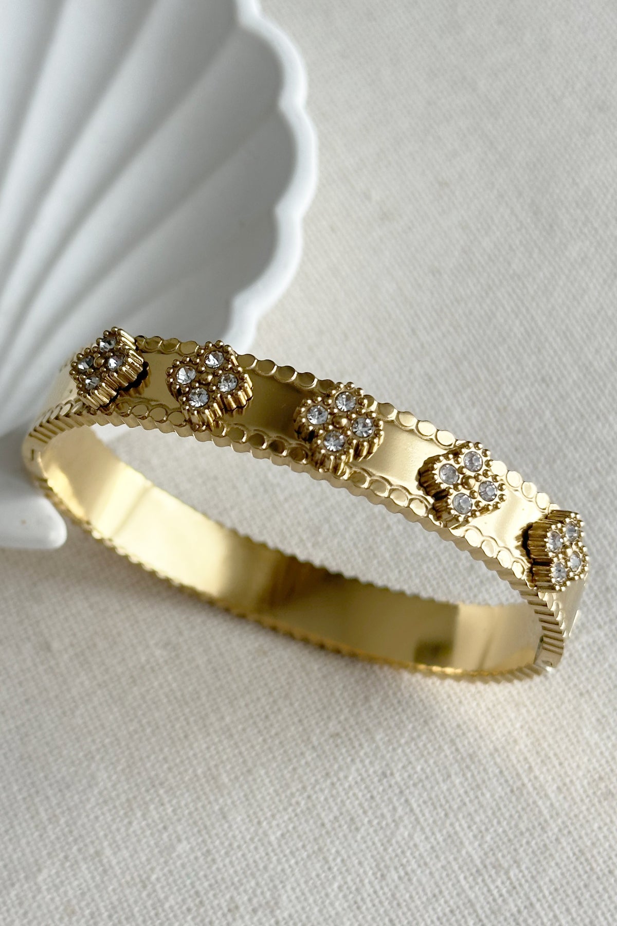 Clover Reverie Cuff Bracelet - Demifine 18KT Gold Plated