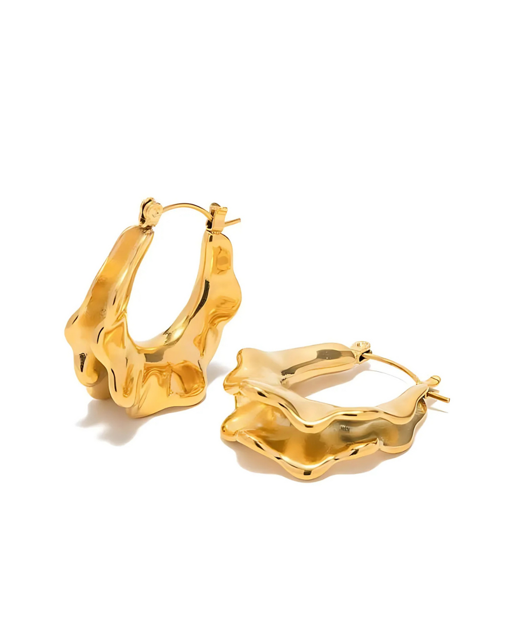 Hammered Gold Plated Antitarnish Hoop Earring