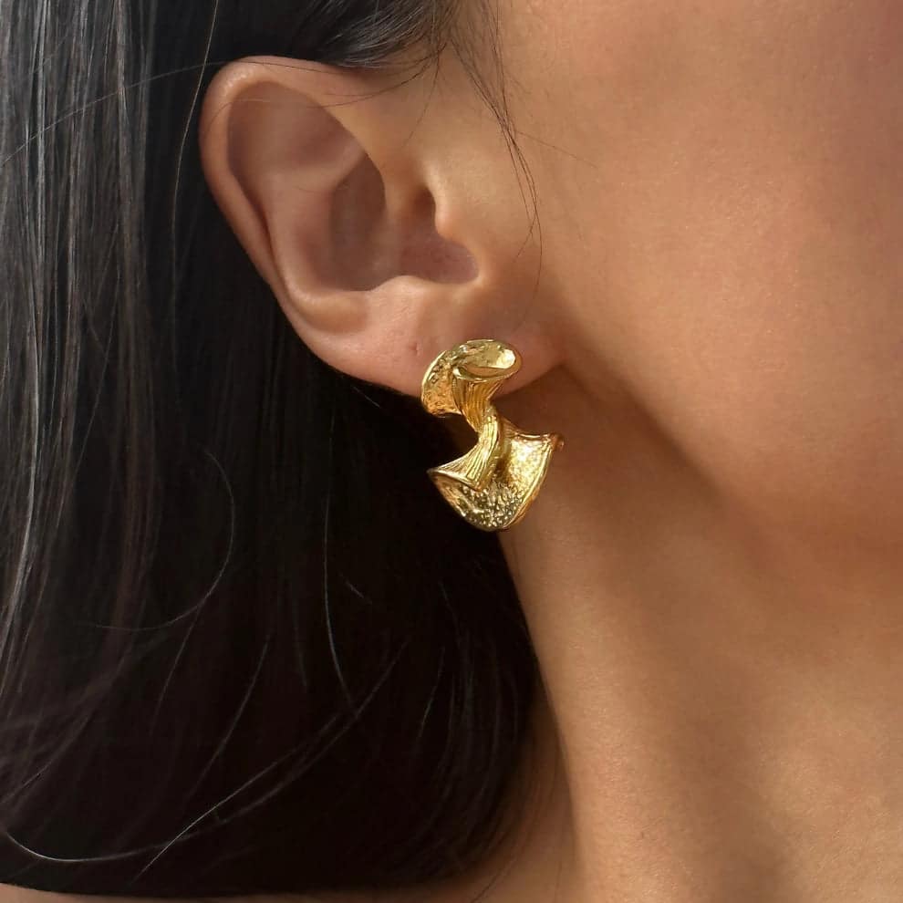 Twisted Stud Earring - Demifine 18KT Gold Plated