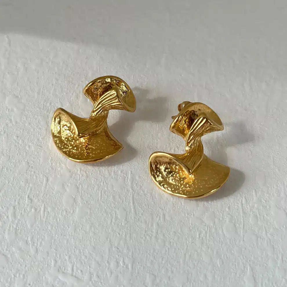 Twisted Stud Earring - Demifine 18KT Gold Plated