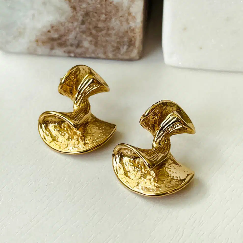 Twisted Stud Earring - Demifine 18KT Gold Plated