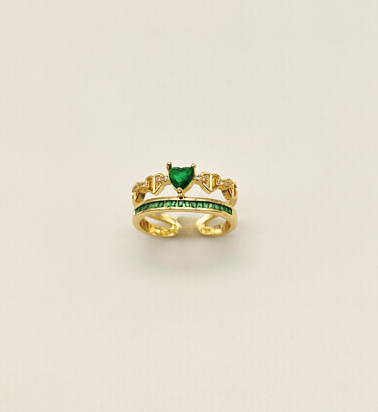 Eternal Promise Emerald Statement Ring - Demifine 18KT Gold Plated
