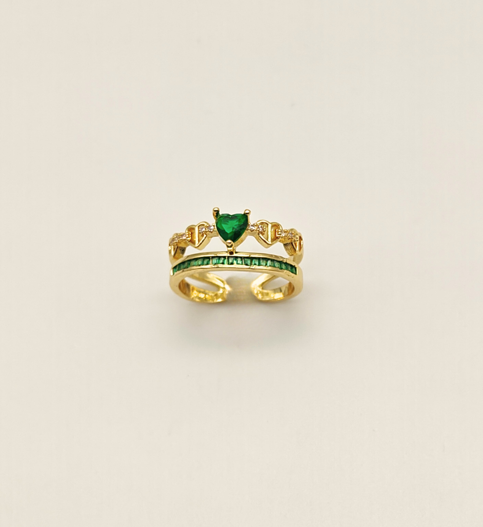 Eternal Promise Emerald Statement Ring - Demifine 18KT Gold Plated
