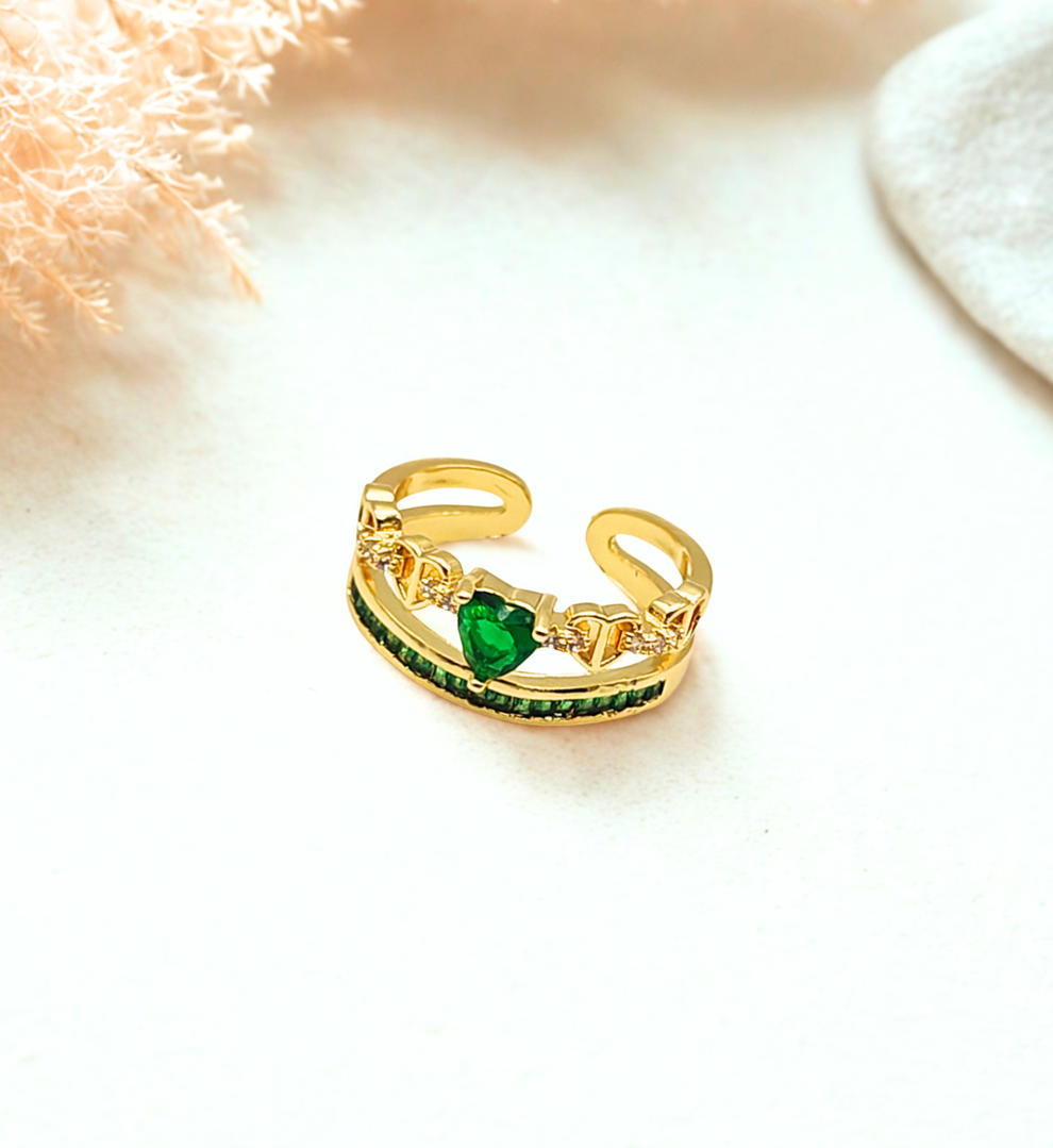 Eternal Promise Emerald Statement Ring - Demifine 18KT Gold Plated