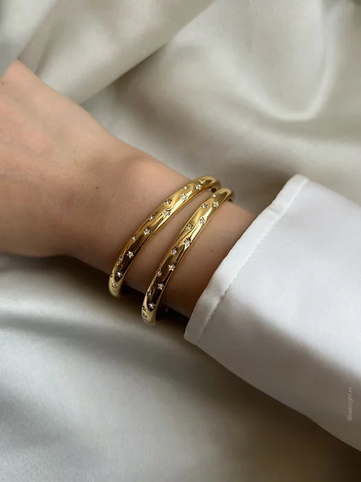 Universe of Stars Cuff Bracelet - Demifine 18KT Gold Plated