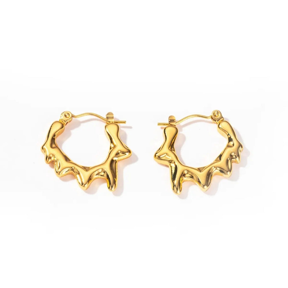 Mini Melting hoop Earring - Demifine 18KT Gold Plated