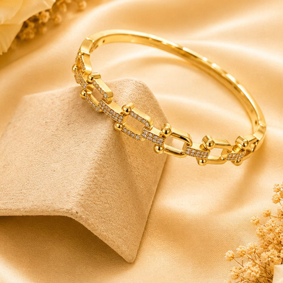Elara Signature Cuff Bracelet -18KT Gold Plated