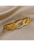 Forever Linked Zirconia Cuff Bracelet - Demifine 18KT Gold Plated