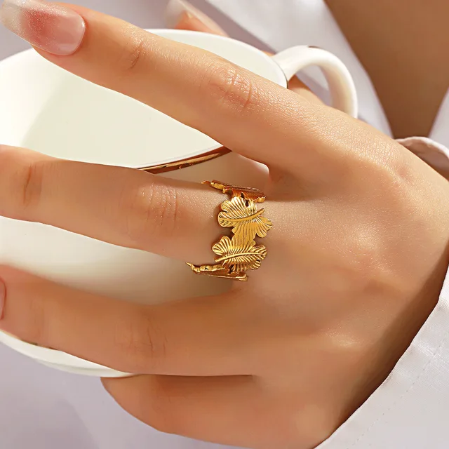 Monstera Leaf Ring- 18KT Gold Plated