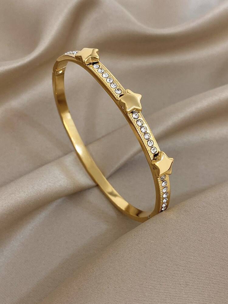 Stellar Star Pave Cuff Bracelet – 18KT Gold Plated