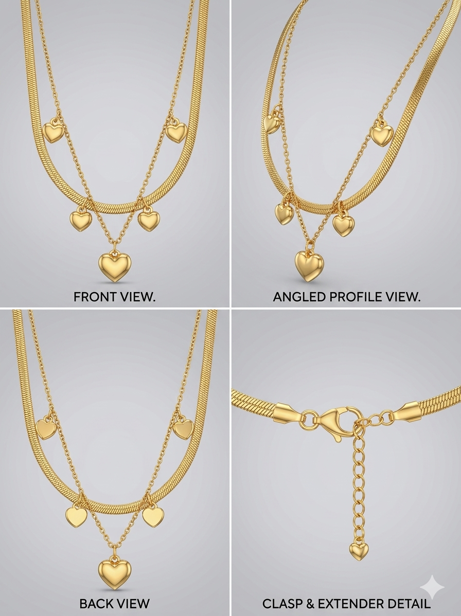 Heart to Heart Anklet - 18KT Gold Plated