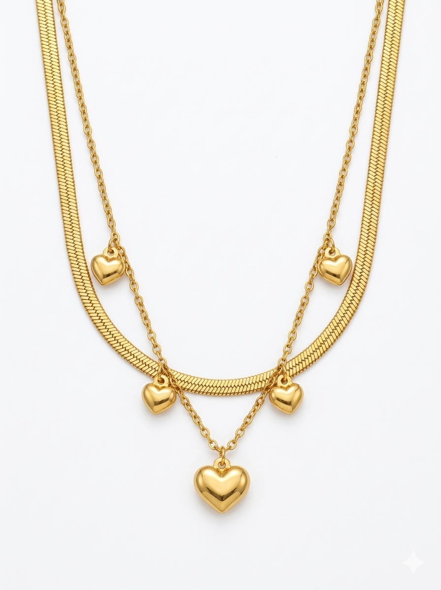 Heart to Heart Anklet - 18KT Gold Plated