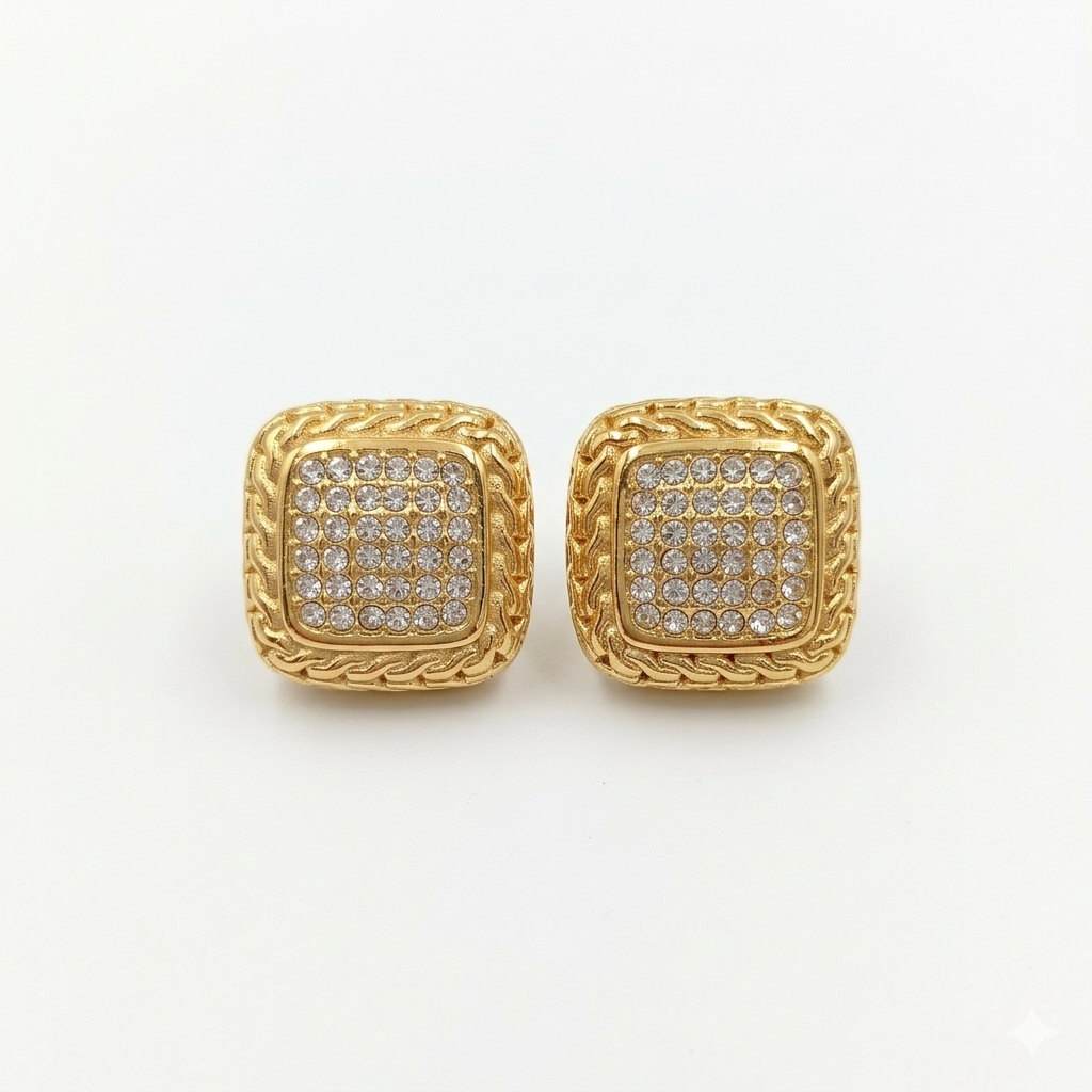 Alina Zirconia Studded Earring - 18 KT Gold Plated