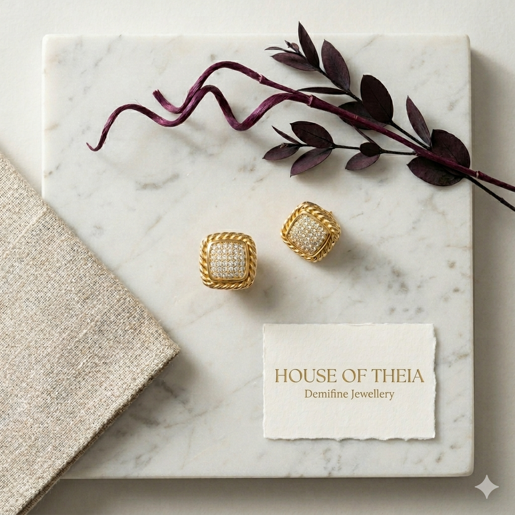 Alina Zirconia Studded Earring - 18 KT Gold Plated