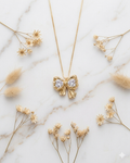 The Diamond Bow Pendant -18KT Gold Plated