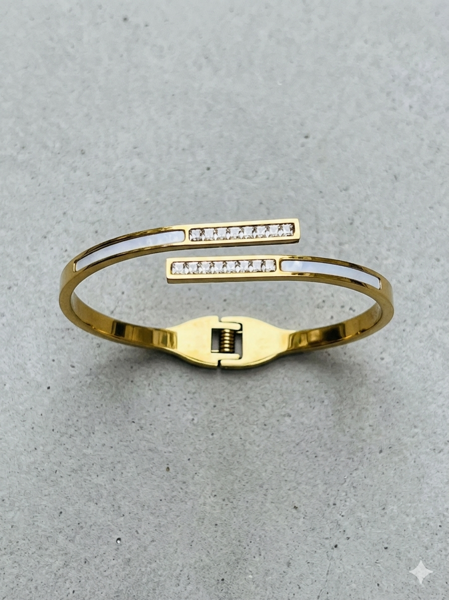 Lumina Dual Bar Cuff Bracelet -18KT Gold Plated
