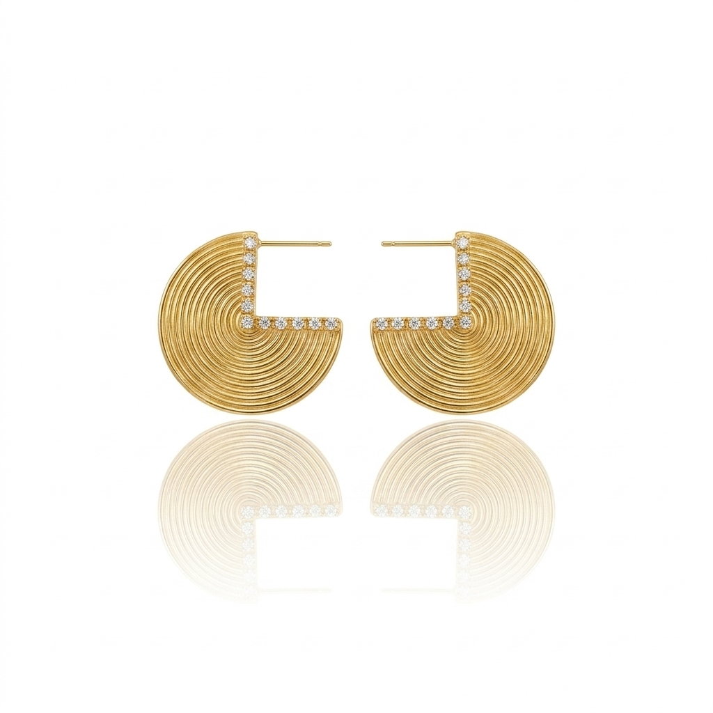 Theia Radiance Hoop Earrings -18KT Gold Plated