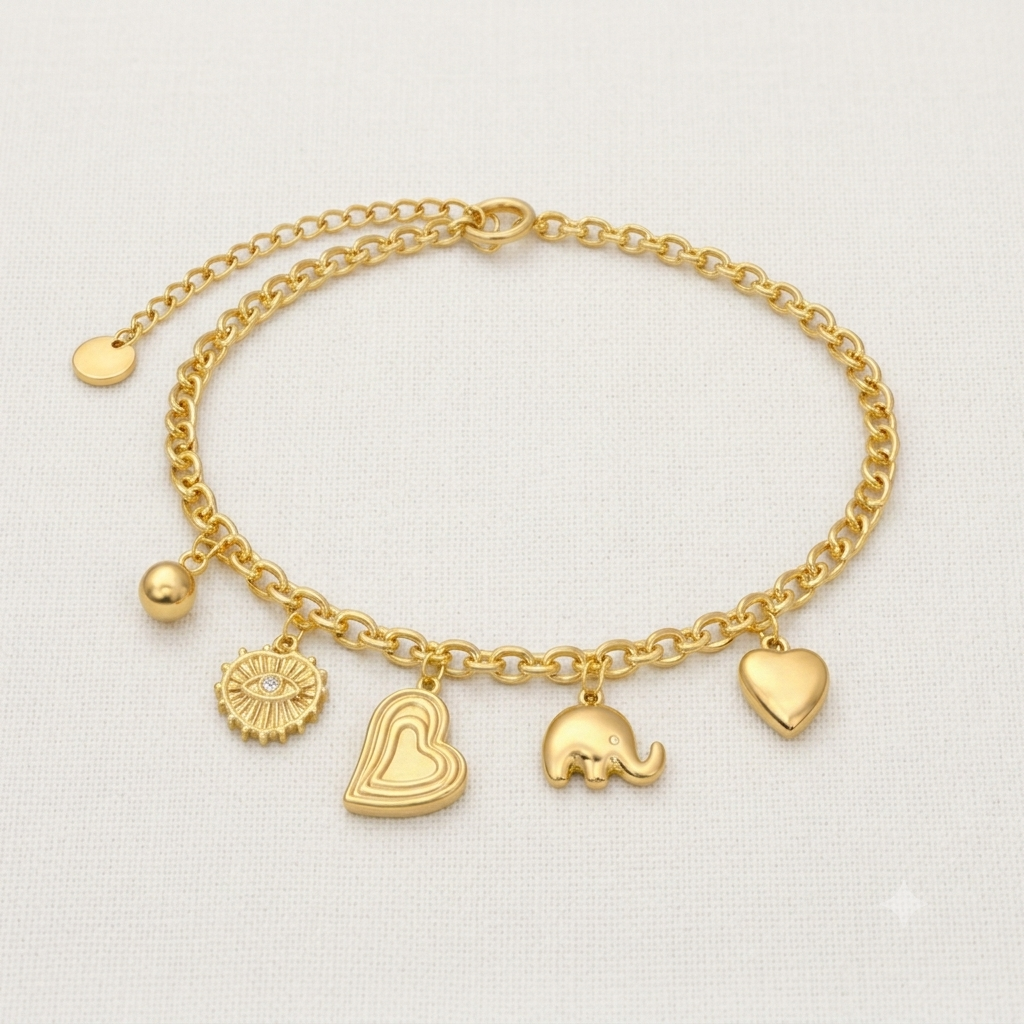 The Sol & Heart Bracelet -18KT Gold Plated