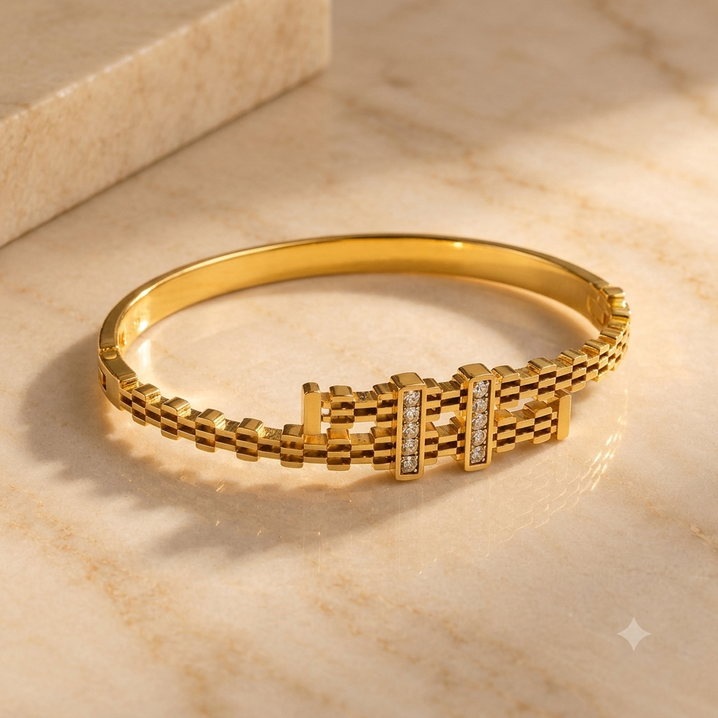 The Chrono Cuff Baby Bracelet -18KT Gold Plated