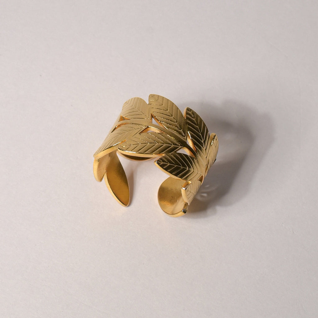 Leaf Band Ring - Demifine 18KT Gold Plated