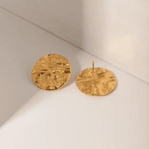 Clara Textured Stud Earrings - 18KT Gold Plated