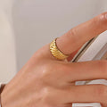 Aurelia Texture Band Ring - Demifine 18KT Gold Plated