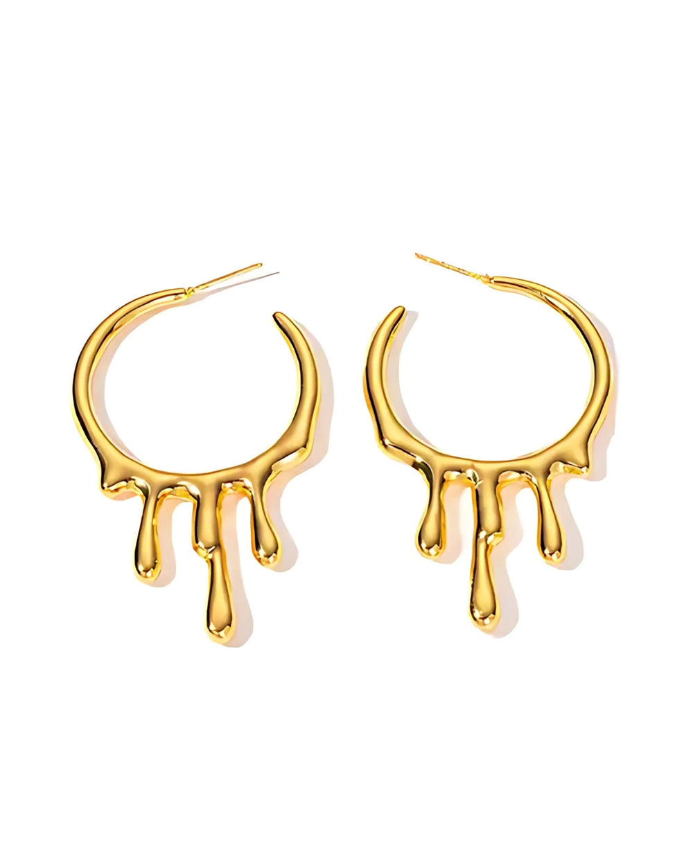 Melting Hoop Statement Earring - Demifine 18KT Gold Plated