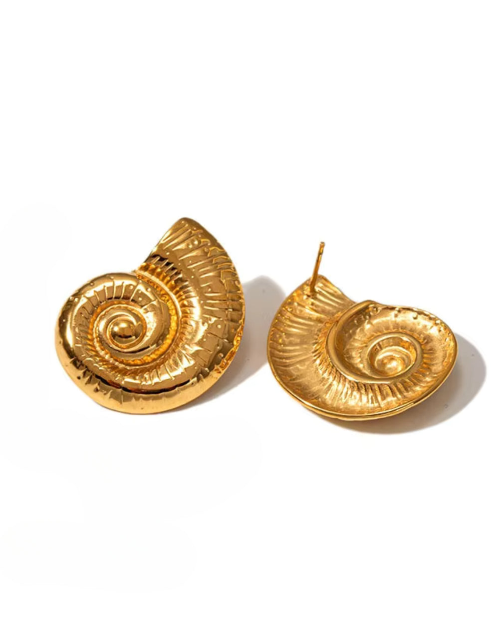 Spiral Seashell Statement Earring - Demifine 18KT Gold Plated