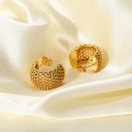 Hammered Gold Plated Antitarnish Hoop Earring