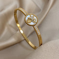 Coastal Radiance Cuff Bracelet - Demifine 18KT Gold Plated