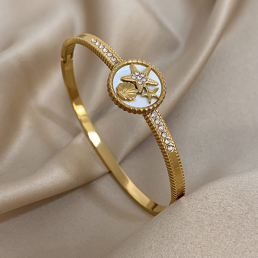 Coastal Radiance Cuff Bracelet - Demifine 18KT Gold Plated