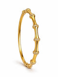 Bamboo Zirconia Studded Cuff Bracelet -18KT Gold Plated