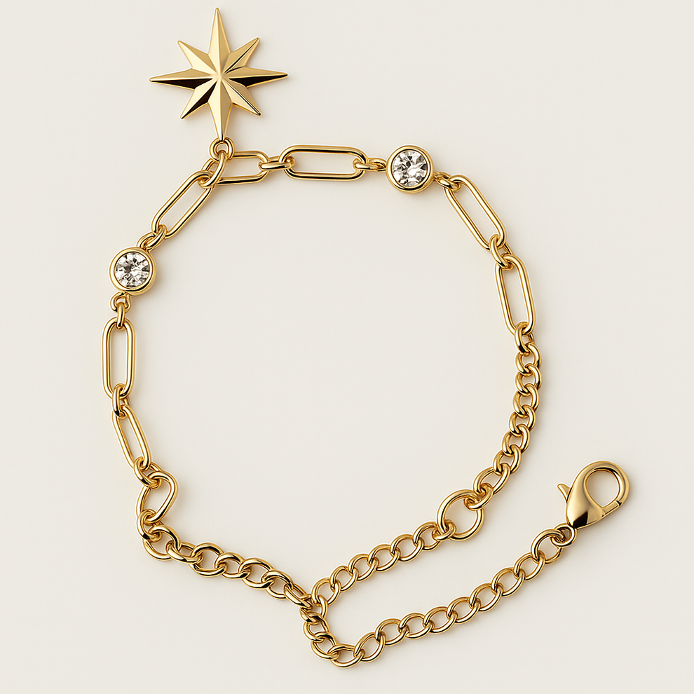 North Star Charm Bracelet - Demifine 18KT Gold Plated