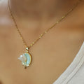 White Tulip Pendant - 18KT Gold Plated
