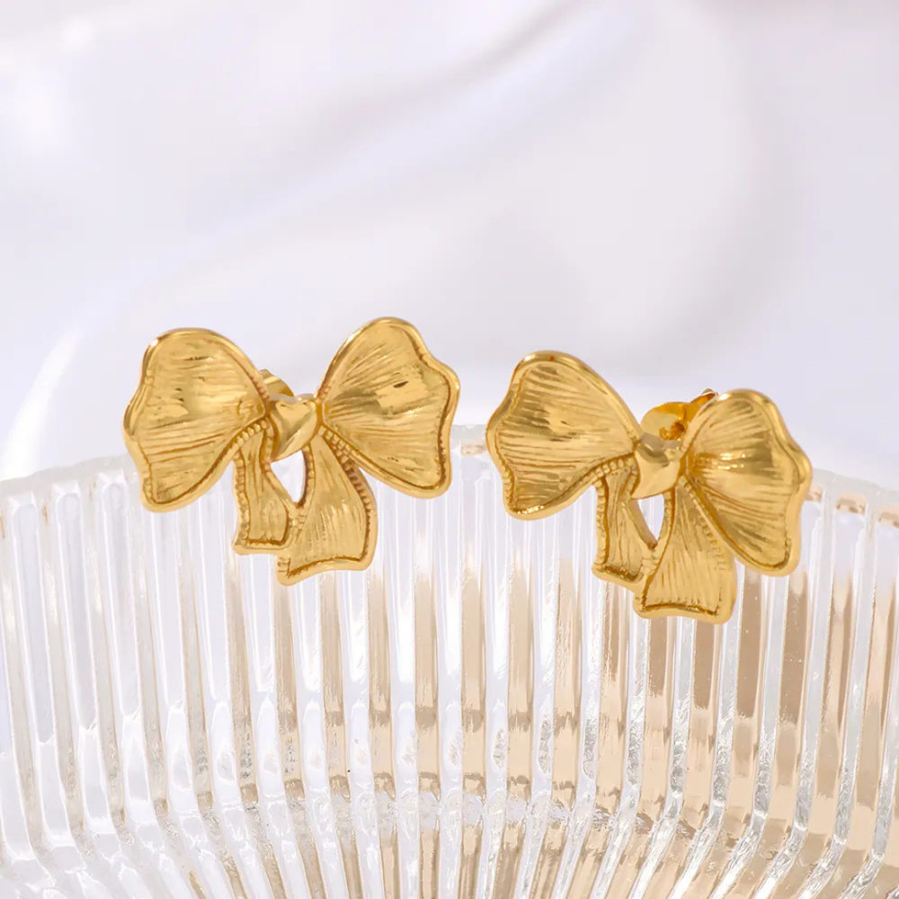 Pookie Bow Earring - Demifine 18KT Gold Plated
