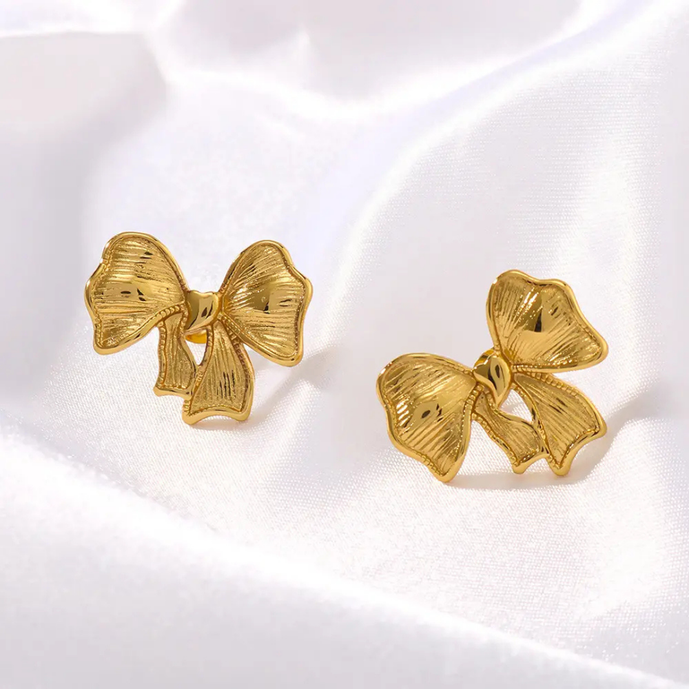 Pookie Bow Earring - Demifine 18KT Gold Plated