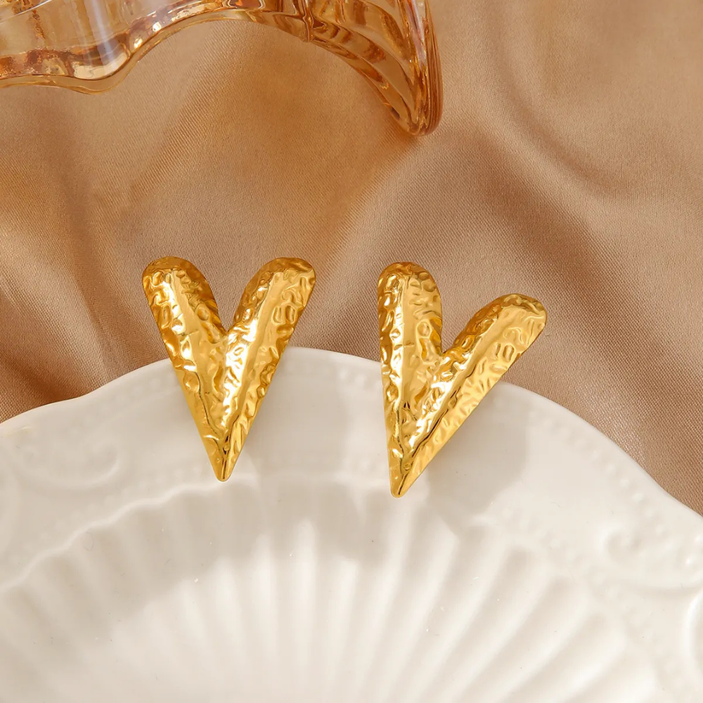 Heart of Gold Statement Earrings - Demifine 18KT Gold Plated