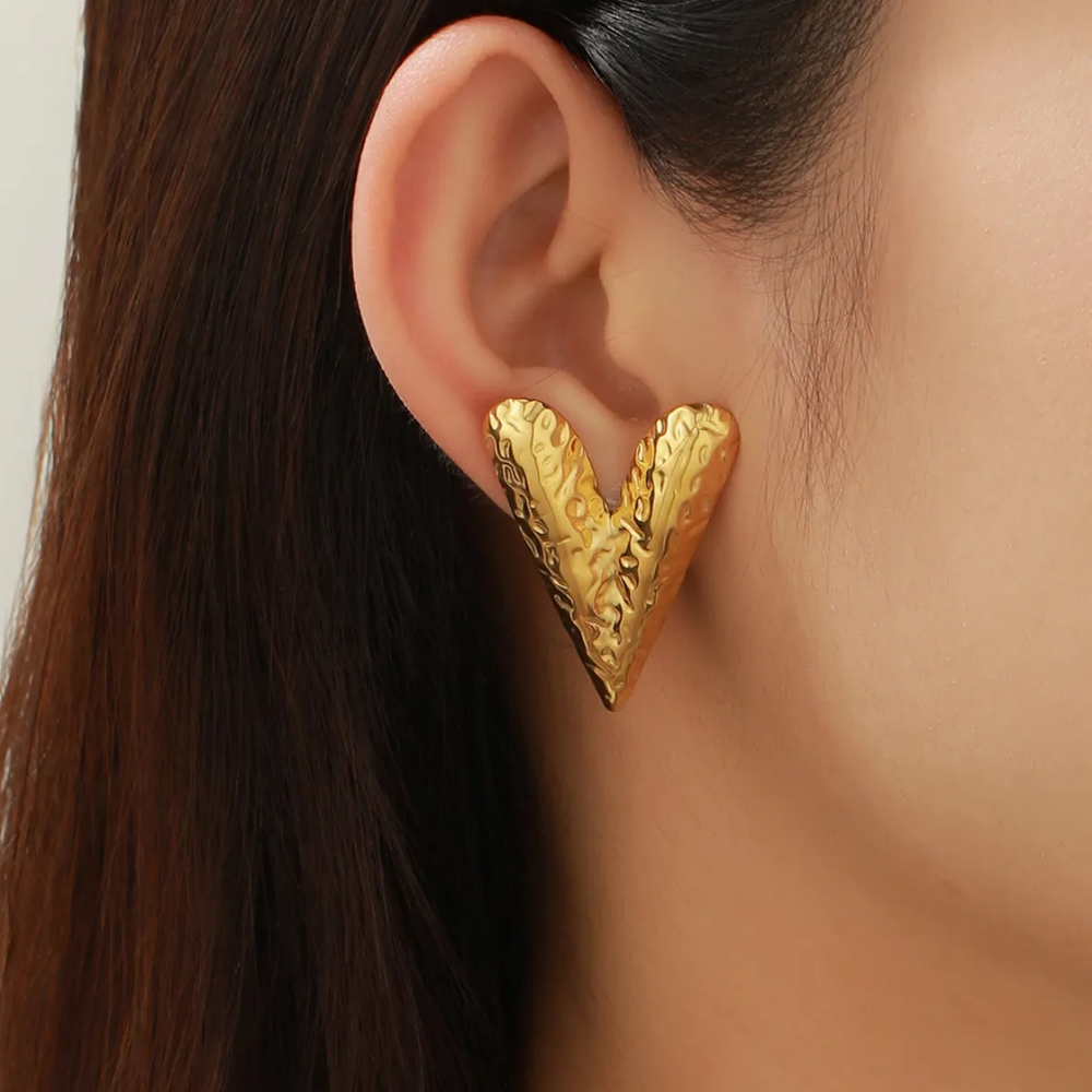 Heart of Gold Statement Earring - Demifine 18KT Gold Plated