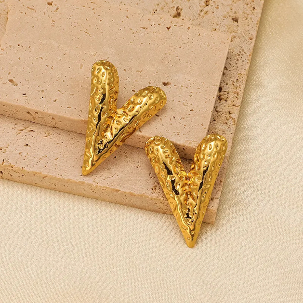 Heart of Gold Statement Earrings - Demifine 18KT Gold Plated